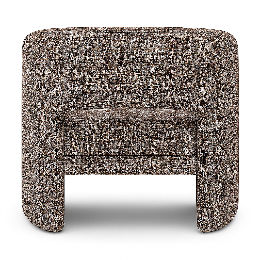 كرسي نوا بذراعين - كرسي قماشي عصري (رمادي)