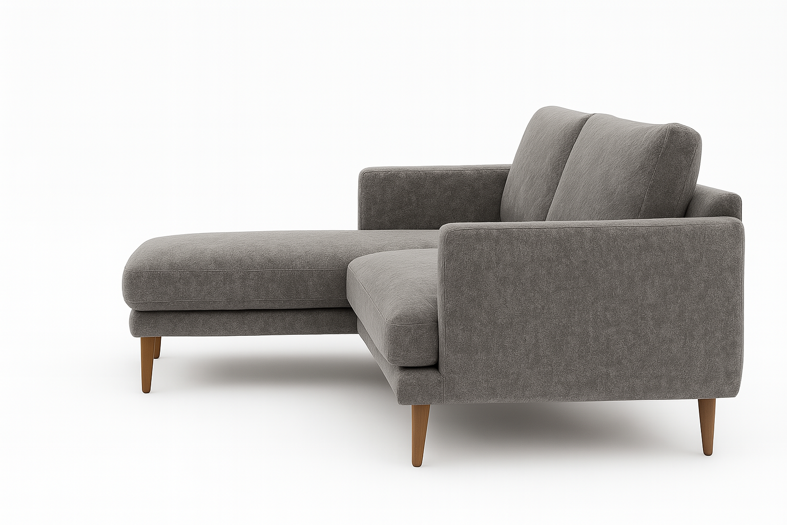 Metro 3-Seater Sofa - Modern Fabric Lounger (Grey)