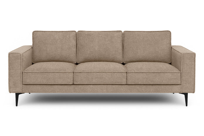 Brume 3-Seater Sofa - Modern Fabric Lounger (Beige & Dull Brown)