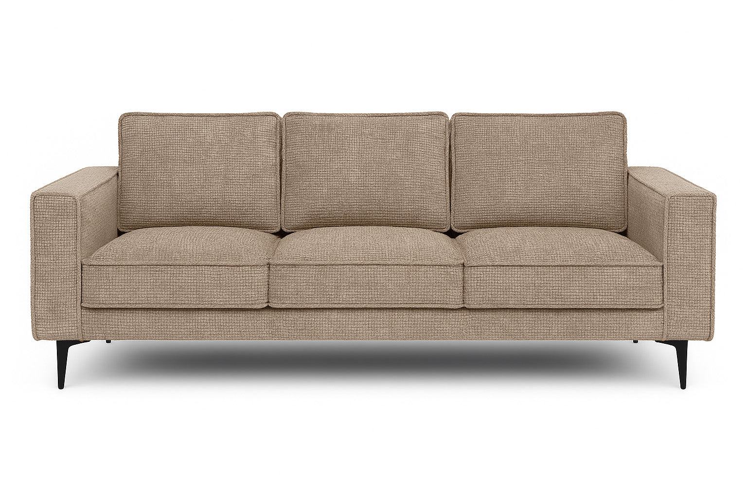Brume 3-Seater Sofa - Modern Fabric Lounger (Beige & Dull Brown)