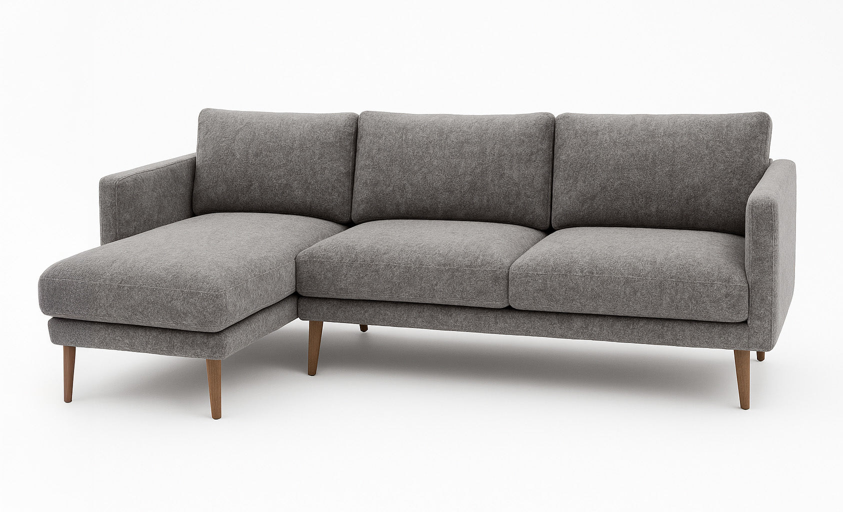 Metro 3-Seater Sofa - Modern Fabric Lounger (Grey)