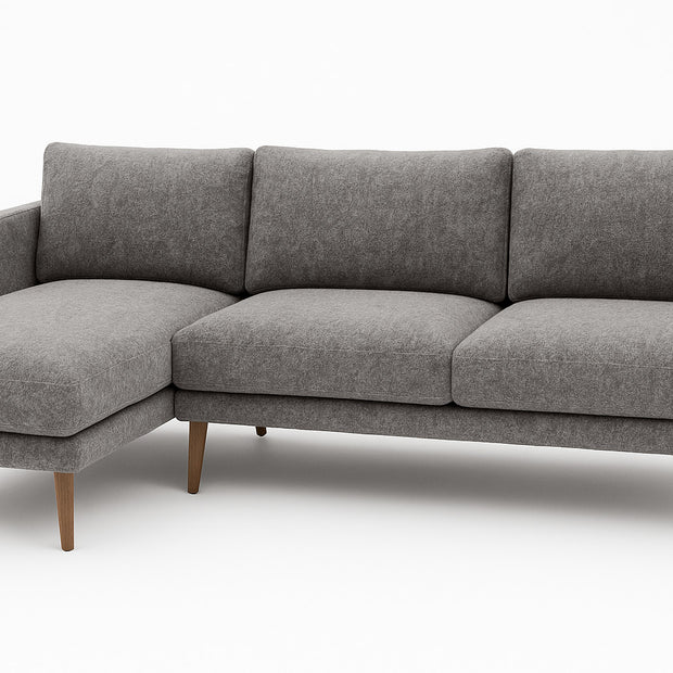 أريكة مترو بثلاثة مقاعد - كرسي استرخاء عصري من القماش (رمادي)