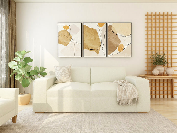 Whispering Cloud — 9-Piece Premium Home Furniture Combo (Cream & Walnut)