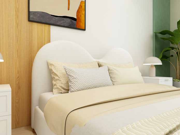 Reverie Frame Upholstered Bed (Beige) - King & Queen