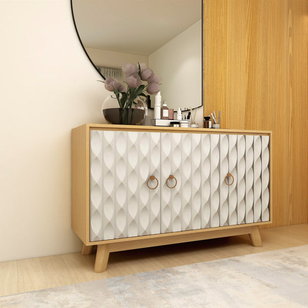 Echo Sideboard (Cream, Solid Wood) - Modern Storage Cabinet