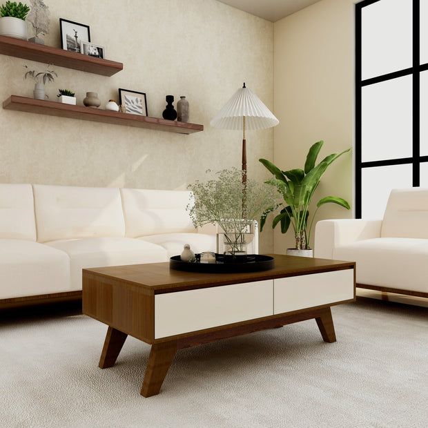 طاولة قهوة بوفيه - طاولة مركزية عصرية مع مساحة تخزين