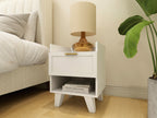 Eden White Nightstand - Minimalist Bedside Table with Drawer