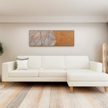 Axis 3-Seater Sofa - Modern Fabric Sofa (Beige & Grey)