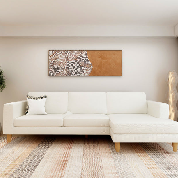 Axis 3-Seater Sofa - Modern Fabric Sofa (Beige & Grey)