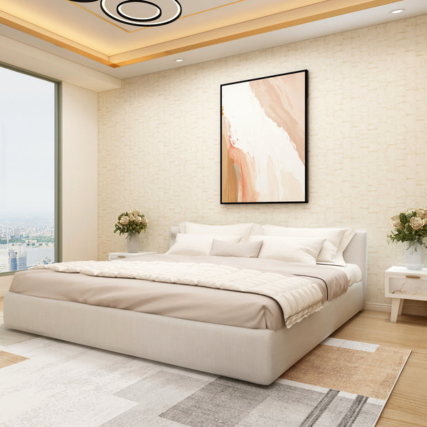 Tranquil Renewal — 9-Piece Premium Home Furniture Combo (Cream & Walnut)