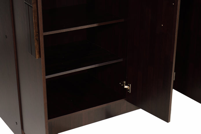 Prophasis 3-Door Engineered Wood Wardrobe – Modern Bedroom Almirah with Shelves & Hanging Space