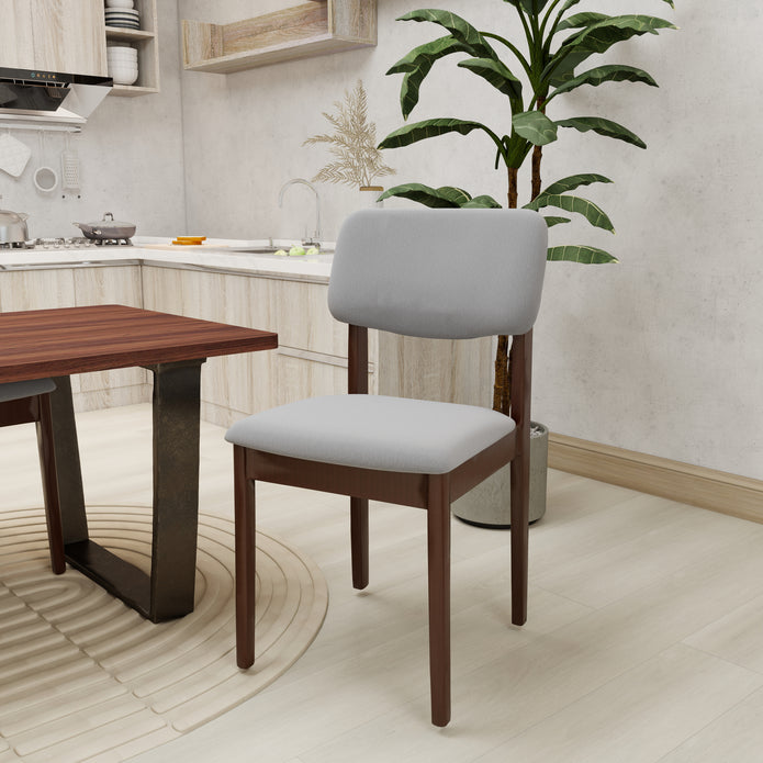 Mellow Edges — 9-Piece Home Furniture Combo (Grey, Off-White & Walnut)