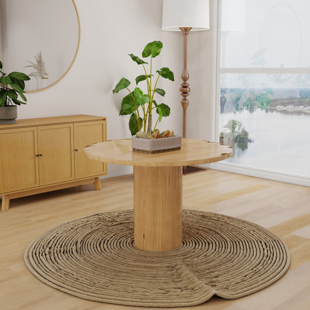 Orla Dining Table - Solid Wood in Rich Walnut Finish (4-6 Seater)