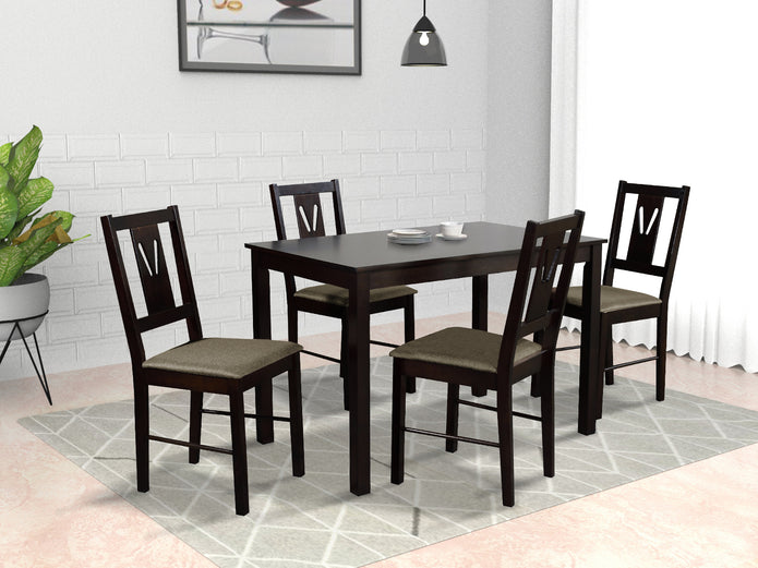Thetis 4-Seater Solid Wood Dining Table with Chairs – DF2H
