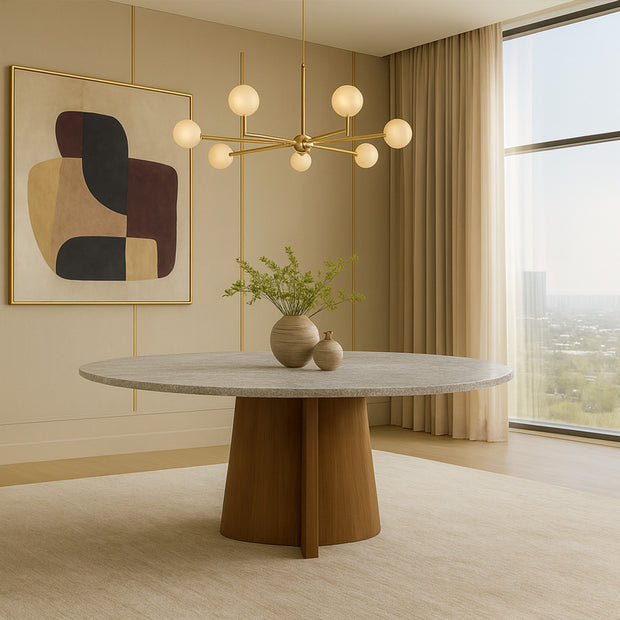 ÉLAN Salon modern luxury round dining table with ceramic top