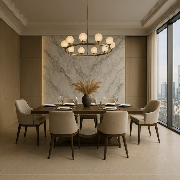 NOCTURNE Carvo modern luxury dining table with centre panel leg design