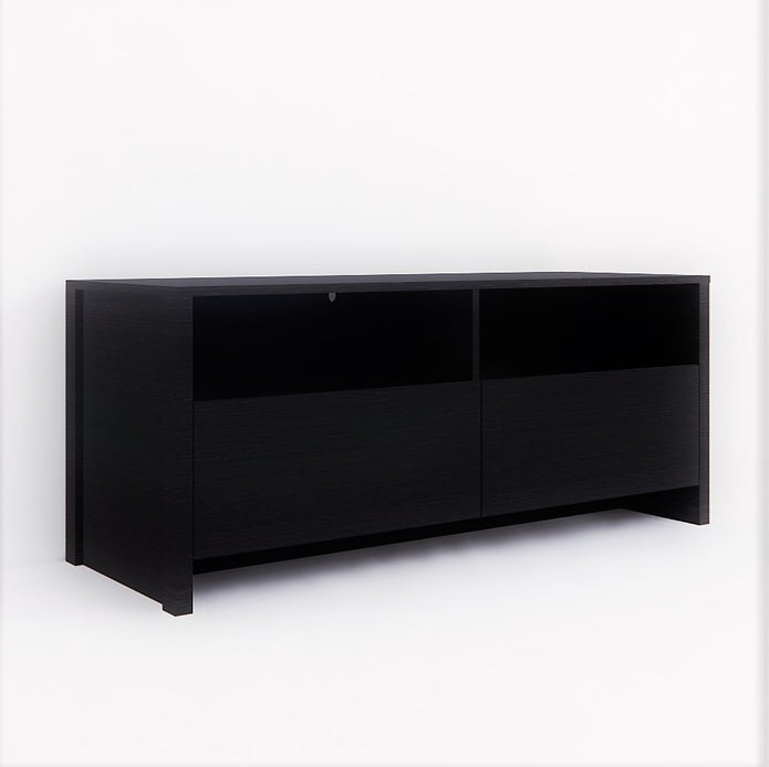 Zouk Wooden TV Unit – Wenge Finish with Open Shelf & Cabinet