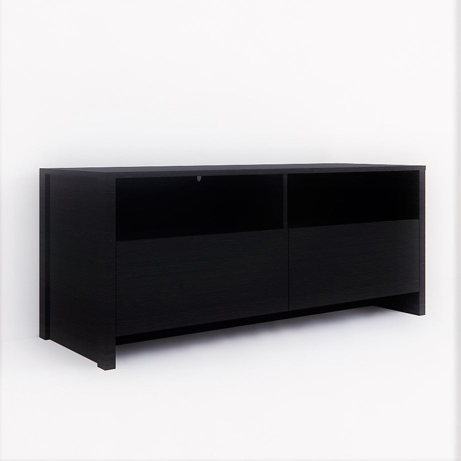 Zouk Wooden TV Unit – Wenge Finish with Open Shelf & Cabinet