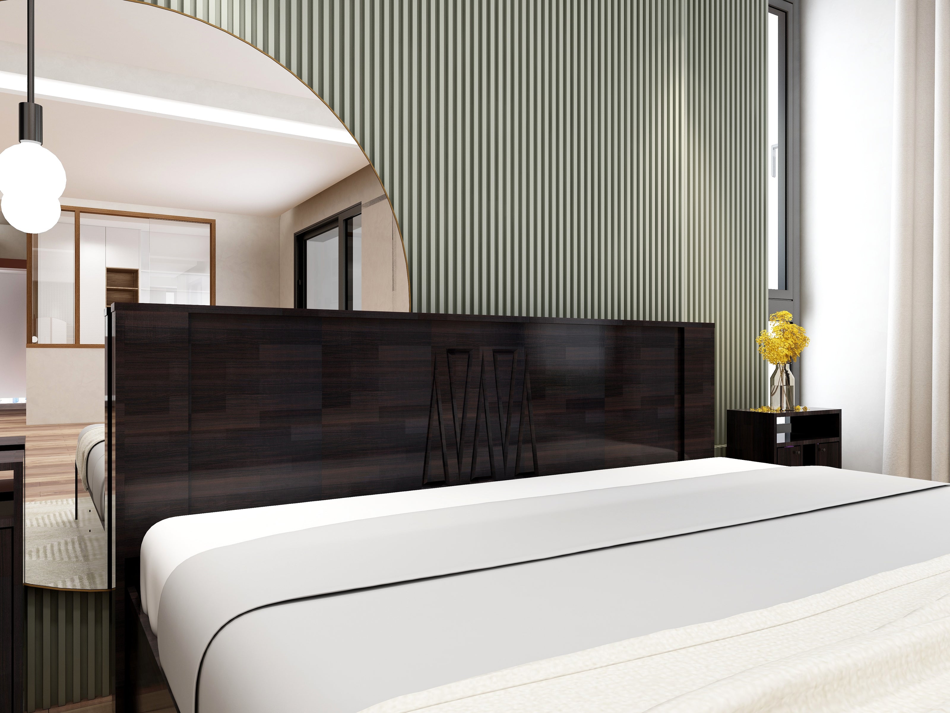 Ren Classic Bedroom Set – Queen, 2-Door Wardrobe & Side Table