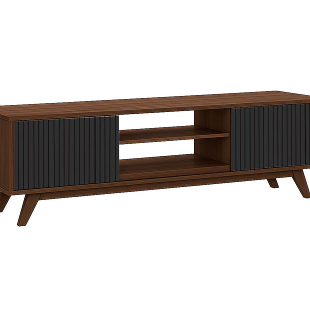 وحدة ستراتا AV (جوزي وأسود) - وحدة تحكم تلفزيون مع مساحة تخزين