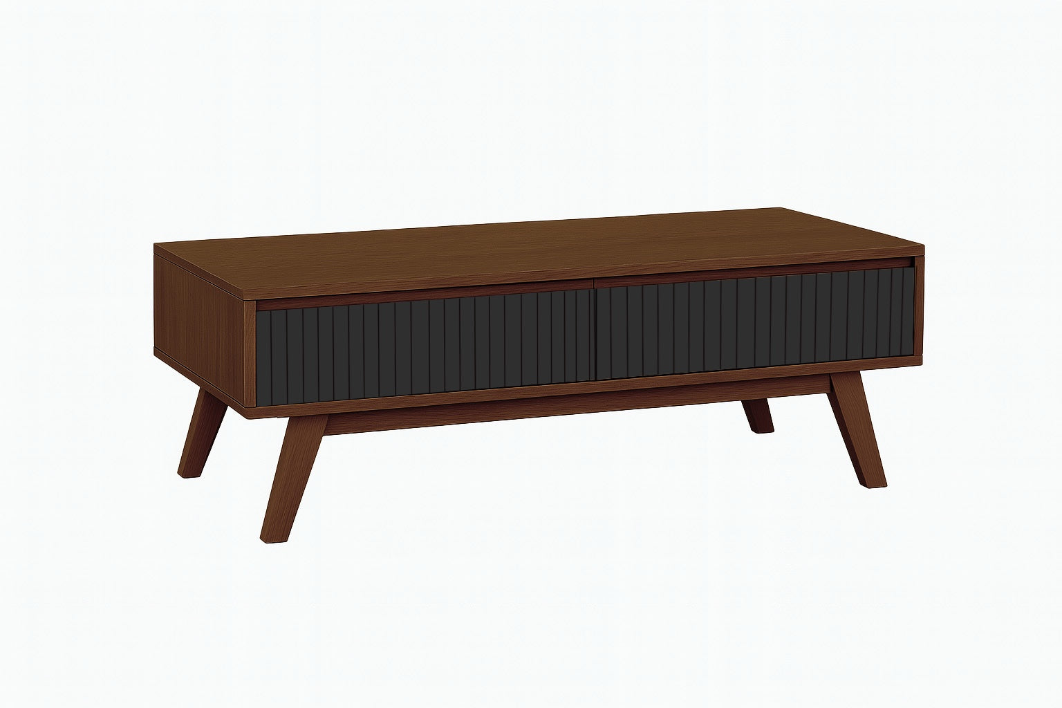 طاولة قهوة ستراتا (جوز وأسود) - طاولة مركزية من الخشب الصلب