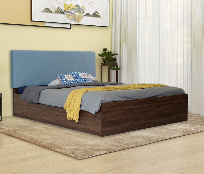 Kosha Queen Bed – Leatherette Upholstered Bed with Box Storage – DF2H