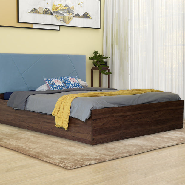 Kosha Queen Bed – Leatherette Upholstered Bed with Box Storage – DF2H