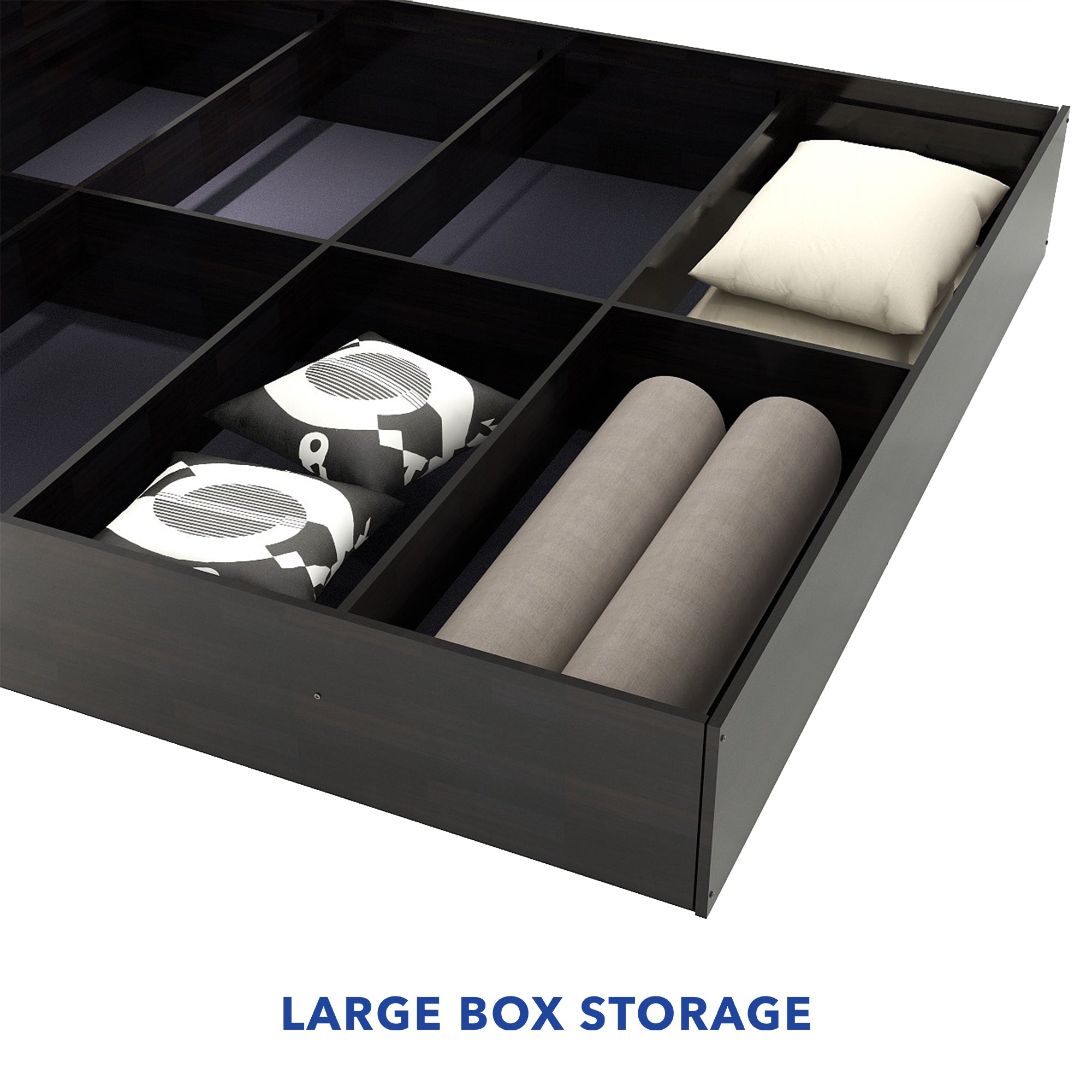 Vida Bed – Headboard & Box Storage with Non-Woven Base