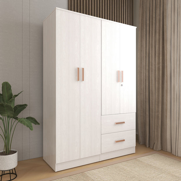 Ren 4-Door Engineered Wood Wardrobe – Spacious Bedroom Almirah with Shelves