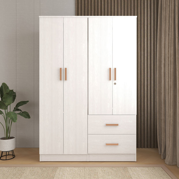 Ren 4-Door Engineered Wood Wardrobe – Spacious Bedroom Almirah with Shelves