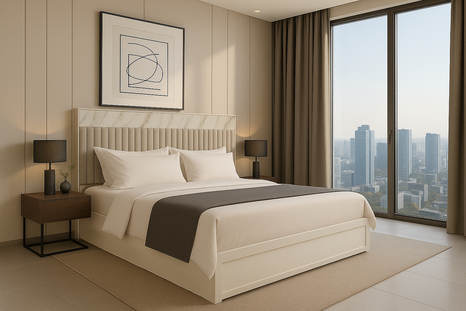 Lustra King Bed Upholstery Fabric Detail