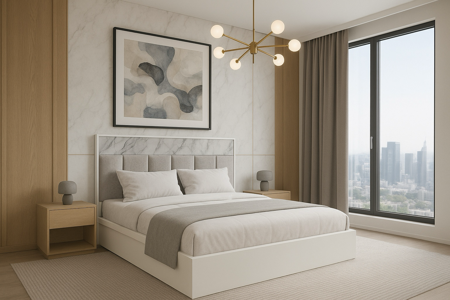 Premium Fabric Onyx Bed – Cushioned Headboard Closeup