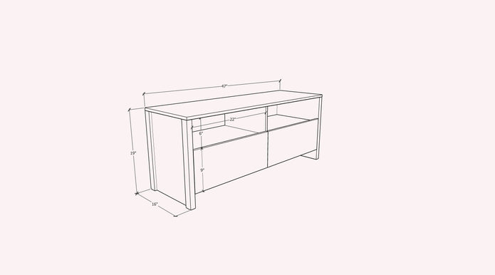 Zouk Wooden TV Unit – Wenge Finish with Open Shelf & Cabinet