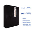 Julian 4-Door Engineered Wood Wardrobe with Mirror