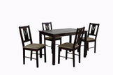 Thetis 4-Seater Wooden Dining Table Set with Solid Wood Chairs