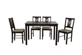 Thetis 4-Seater Wooden Dining Table Set with Solid Wood Chairs