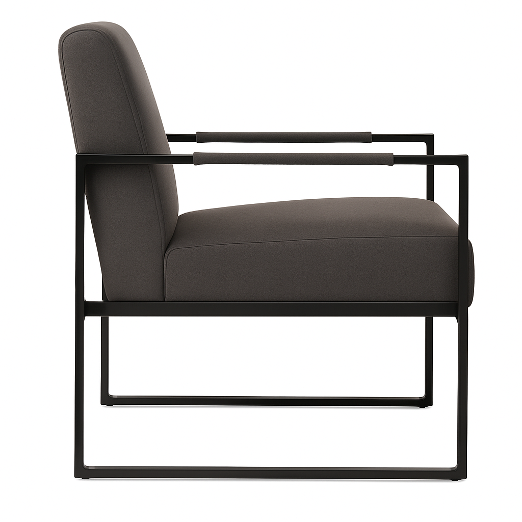 Rue Armchair - Grey | Modern Lounge Chair with Sculpted Comfort