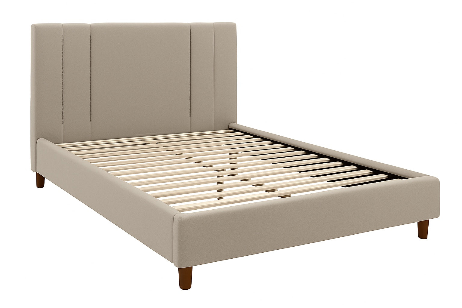 Harbor Upholstery Bed - Beige | Modern Tufted Headboard Bed
