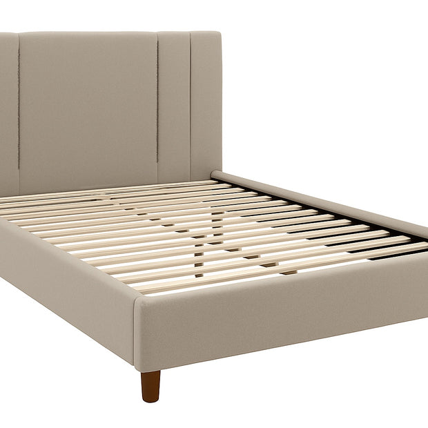 Harbor Upholstery Bed - Beige | Modern Tufted Headboard Bed