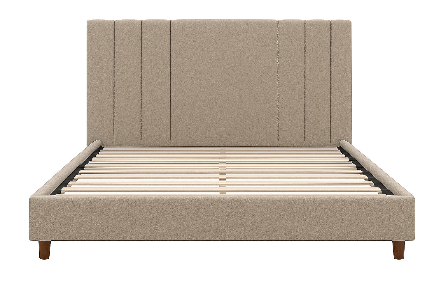 Harbor Upholstery Bed - Beige | Modern Tufted Headboard Bed