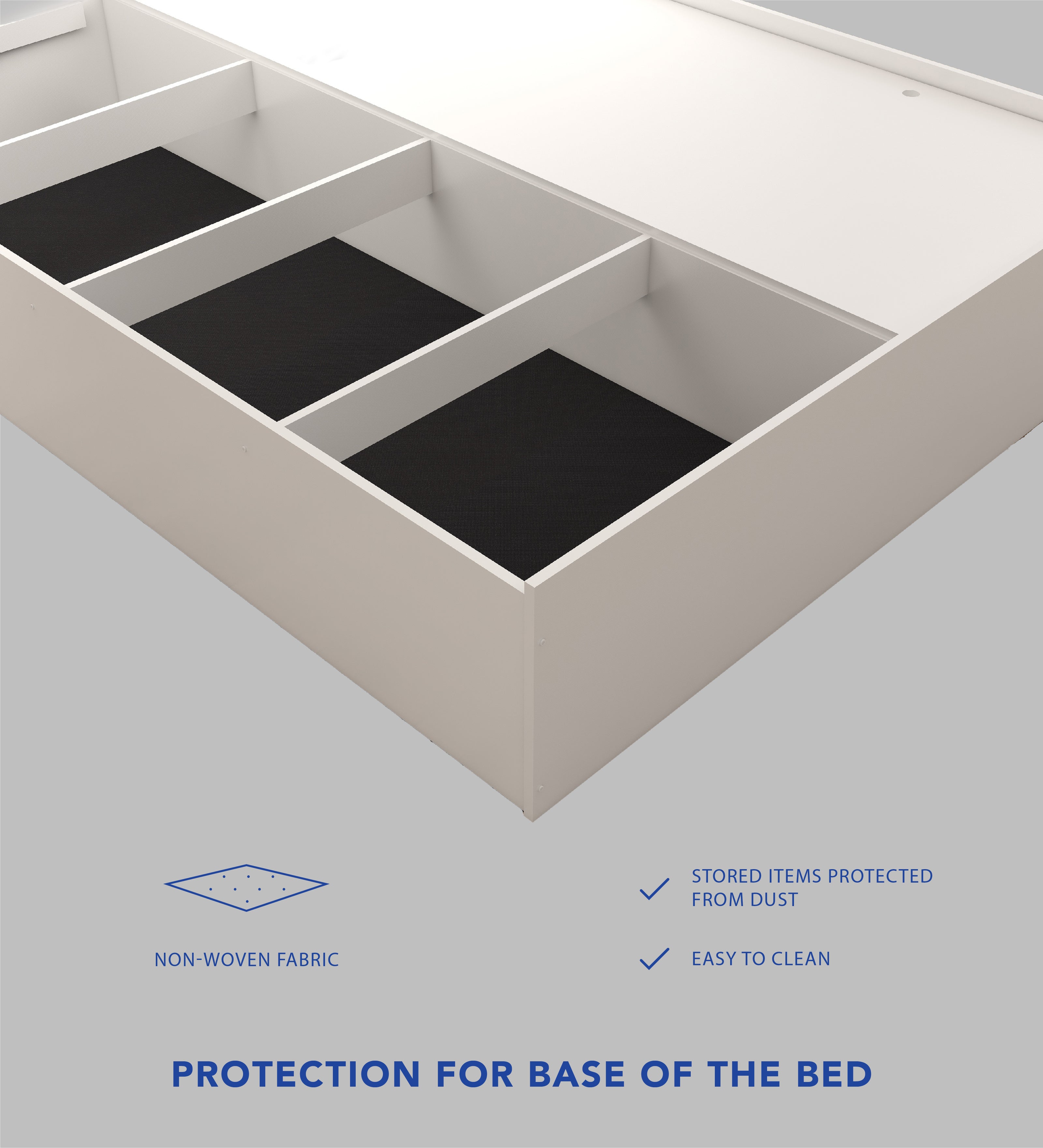 Nirodhah Queen Bed – Leatherette Upholstered with Box Storage