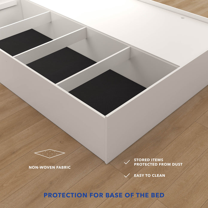 Mudra Queen Bed – Leatherette Upholstered with Box Storage