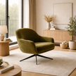 SOLENE Parlour modern luxury armchair upholstered in buffalo leather