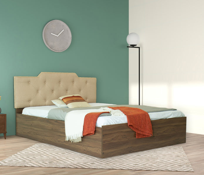 Prajna Queen Bed – Leatherette Upholstered Bed with Box Storage – DF2H