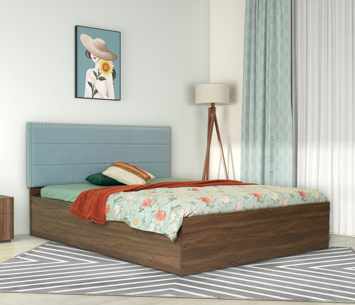 Samadhi Queen Bed – Leatherette Upholstered Bed with Box Storage – DF2H