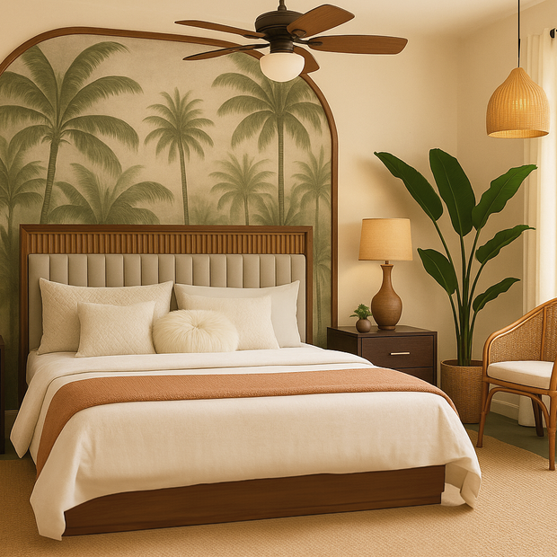 Premium Fabric Zanari Bed – Cushioned Headboard View