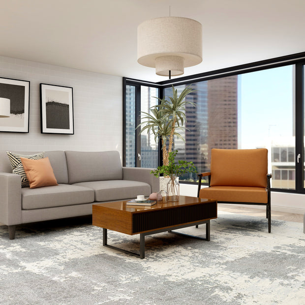 ملاذ سكاي لاين - مجموعة أثاث منزلي من 9 قطع (رمادي وجوز)