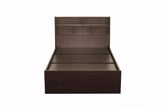 Takeo single bed in walnut finish, front angle (3x6 ft)