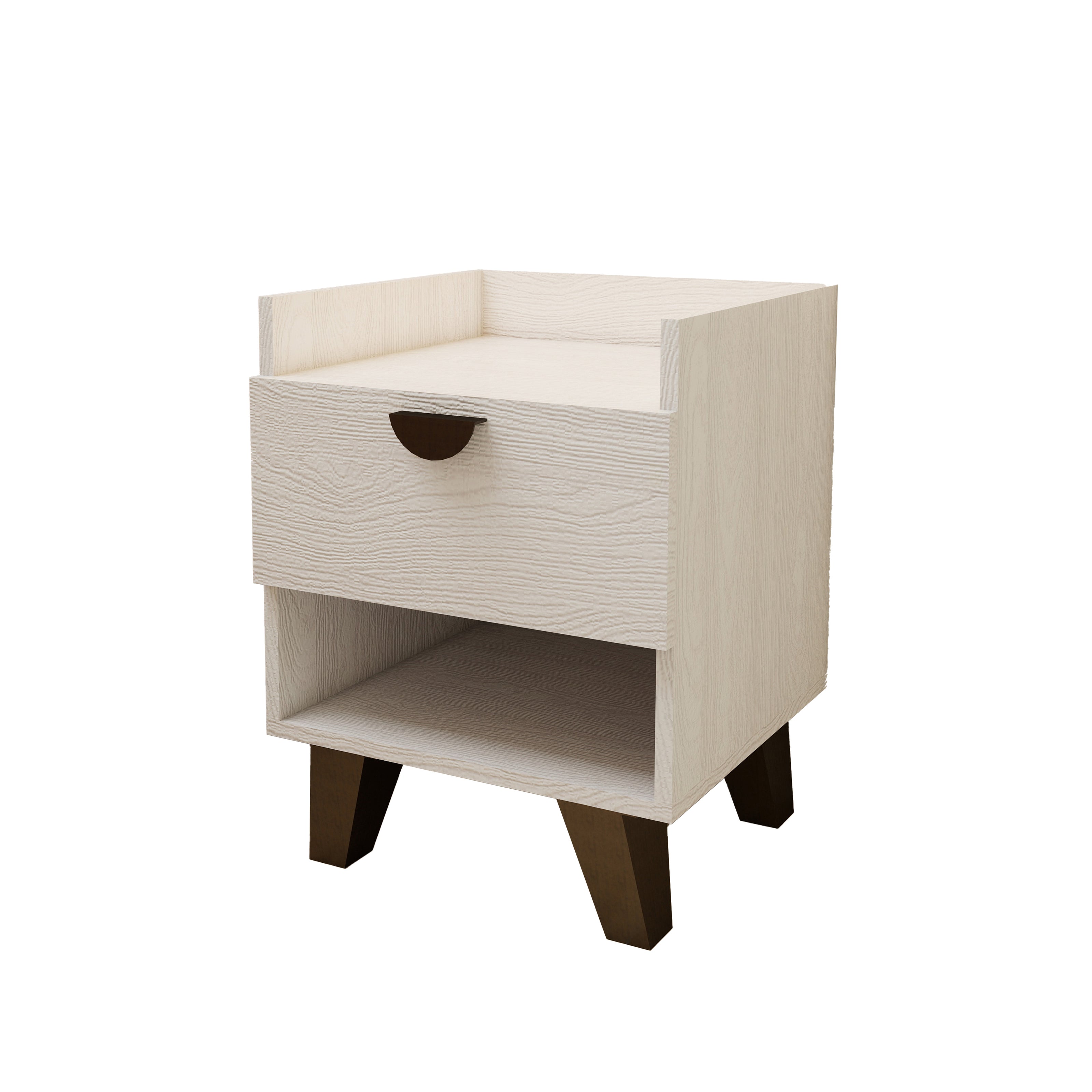 طاولة جانبية تاكتا ذات درج واحد - لون عسل رمادي