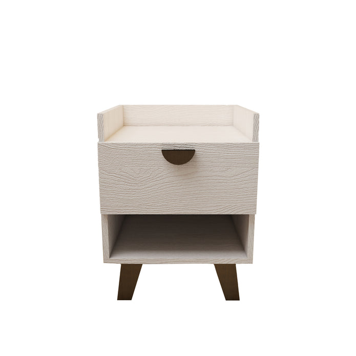 طاولة جانبية تاكتا ذات درج واحد - لون عسل رمادي